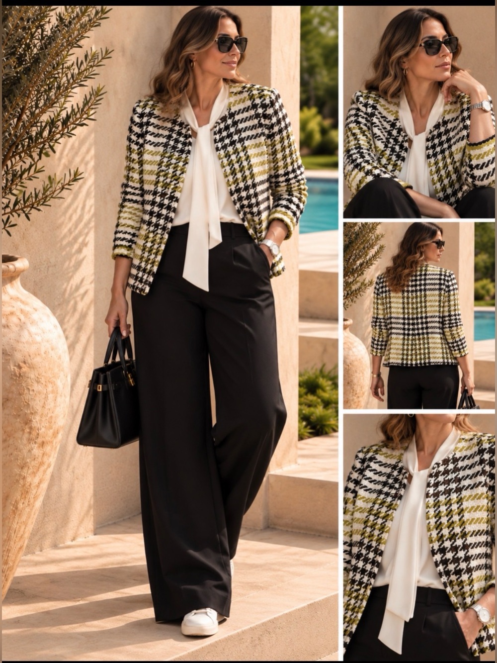 Lafayette 148 sz16 NEW Windsor Plaid Wool Tweed Houndstooth Blazer CHIC PriceFir